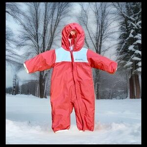 Columbia Bugababy Interchange Bunting 3-in-1 Infant pink snowsuit Size 6 months